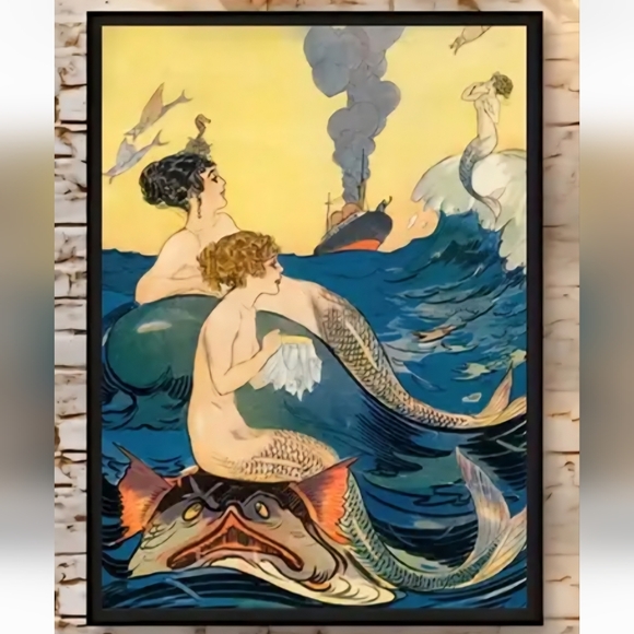 Other - New Vintage Style Mystical Mermaid Art Print No Frame